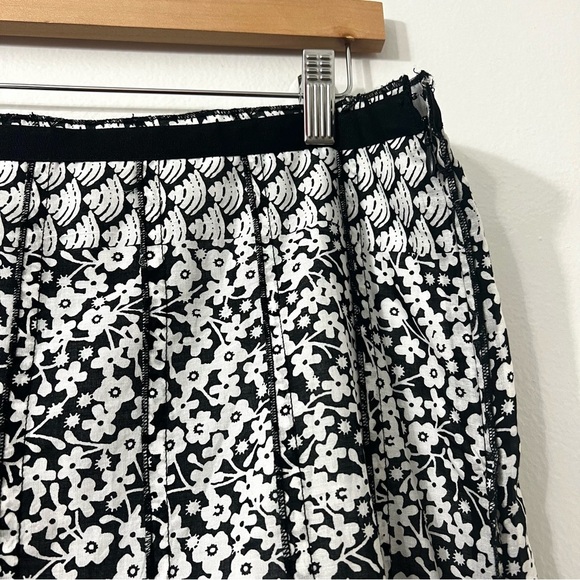 Focus 2000 Black & White 14 Floral Boho Peasant Cotton Blend Knee Length Skirt - Picture 2 of 9